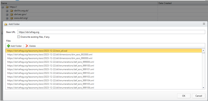 The ESRS Taxonomy Files Loaded from the Folder